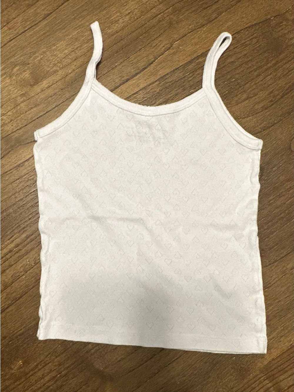 Rene Rofe White Knit Heart-Pattern Cami - Picture 2 of 4